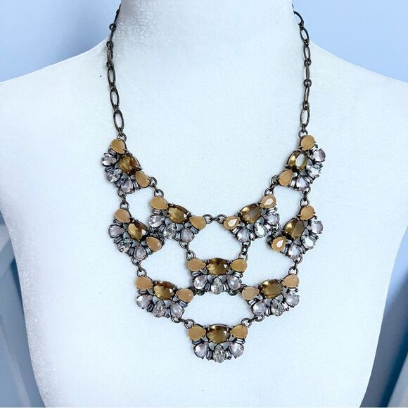 J Crew Jeweled Chandelier Bib Dramatic Statement Necklace - Picture 1 of 6